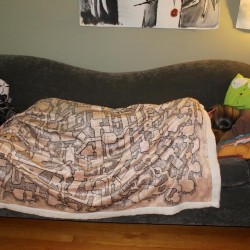 Retro Dungeon Map Plush Throw Blanket