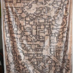 Retro Dungeon Map Plush Throw Blanket