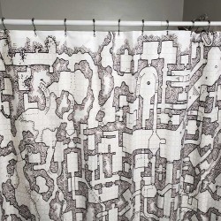 Retro Dungeon Map Shower Curtain