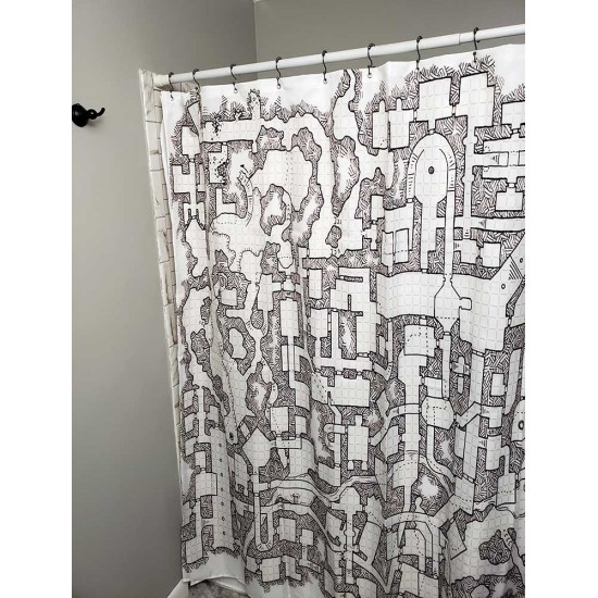 Retro Dungeon Map Shower Curtain